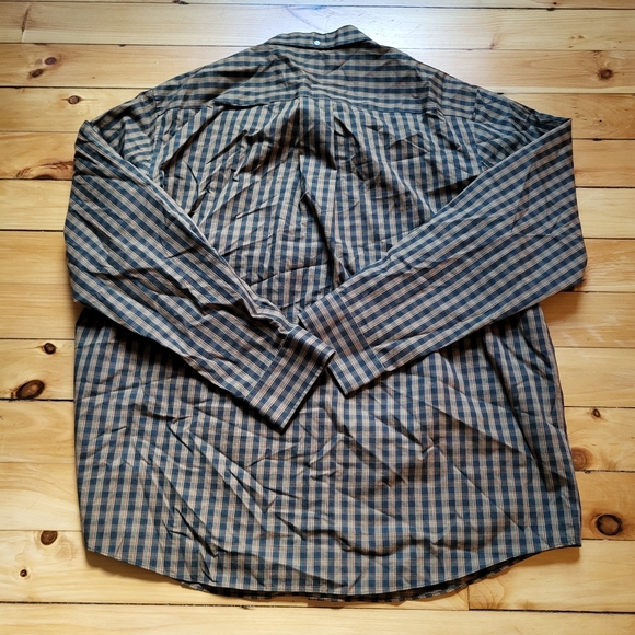 Duluth Trading Shirt Wrinkle Fighter Button Down Mens 2XL Tan Plaid Work Ourdoor - Picture 8 of 9